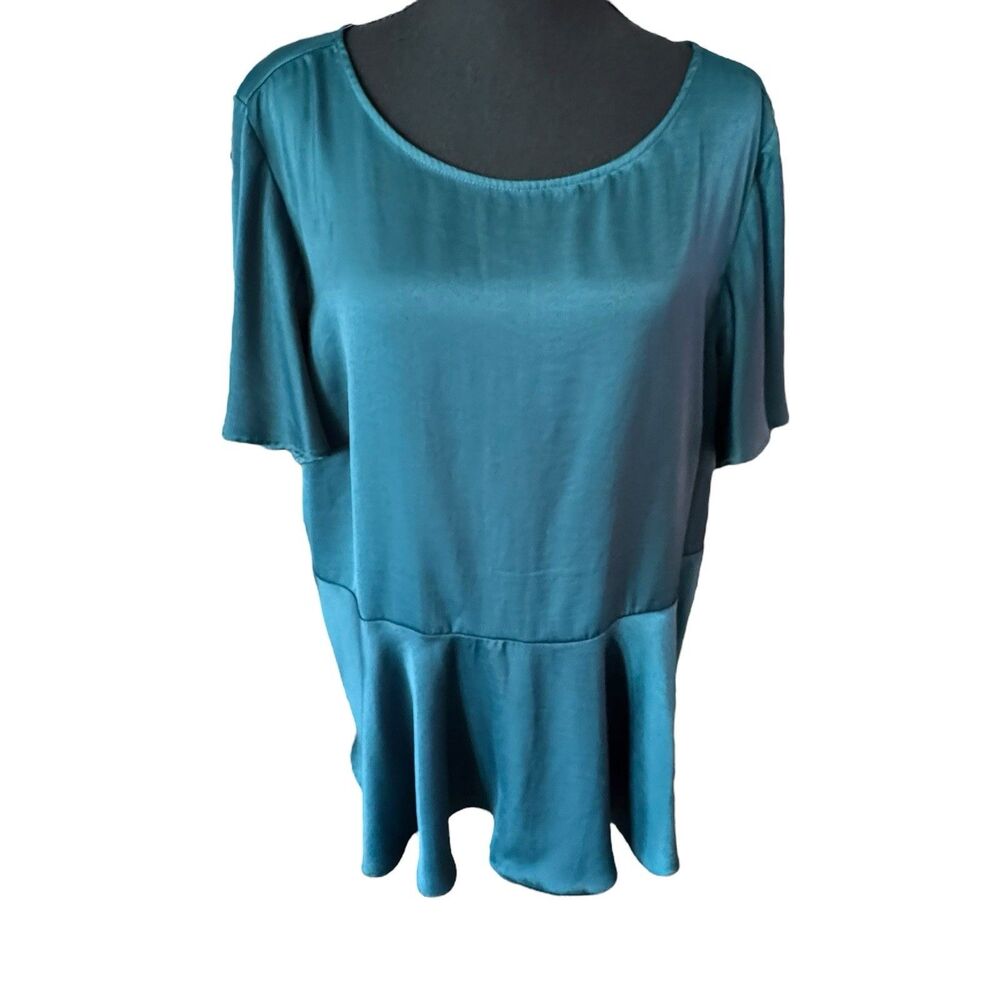 Torrid Charmeuse Babydoll Blouse Dark Teal 2XL